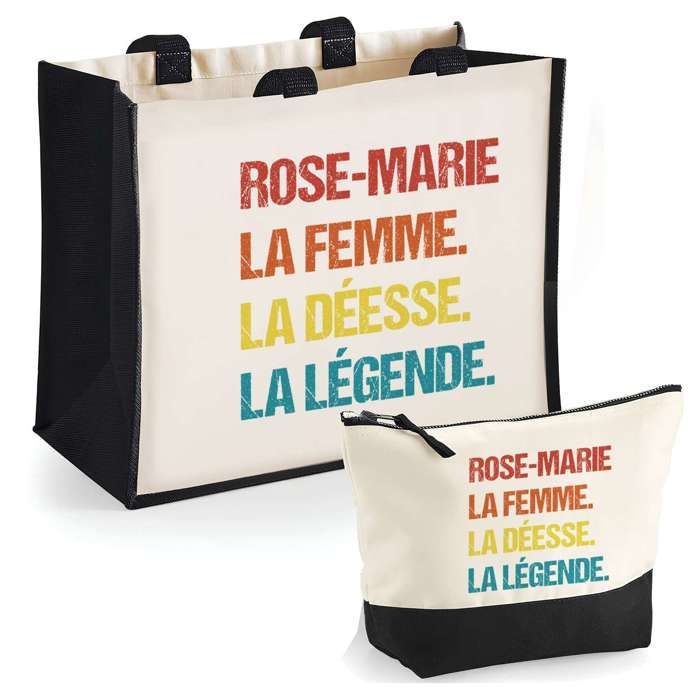 Coffret - PLANETEE - Roseline Déesse Légende Vintage - Jute & coton - Impression DTF HD - Fabrication française