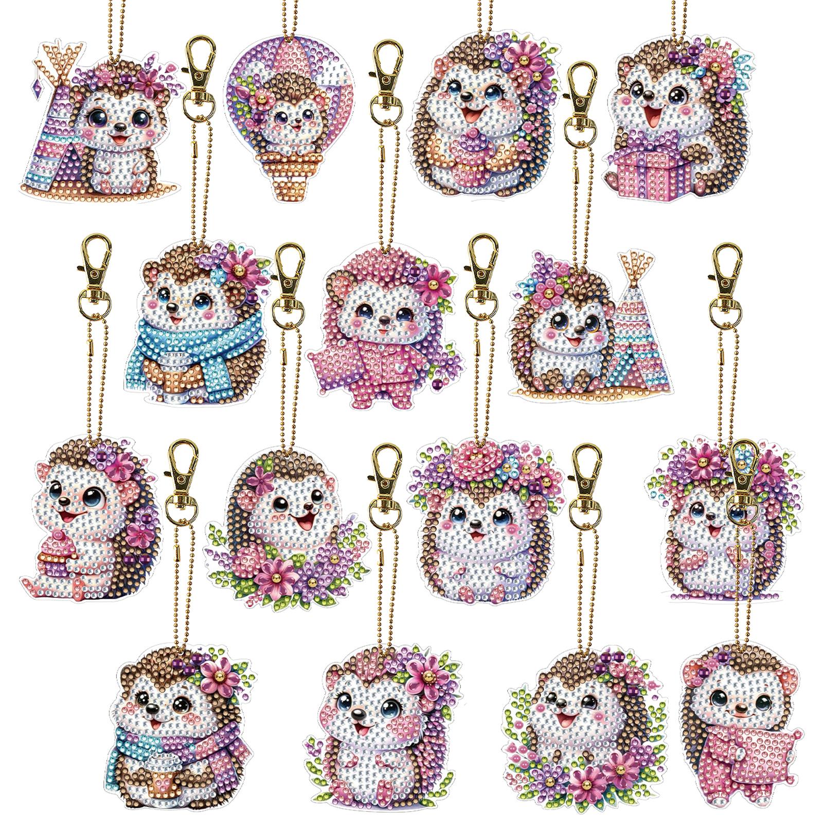 

15Pcs DiY Diamond Painting Keychain Kits Double-Sided for Beginners Birthday Crafting Home Party Decor