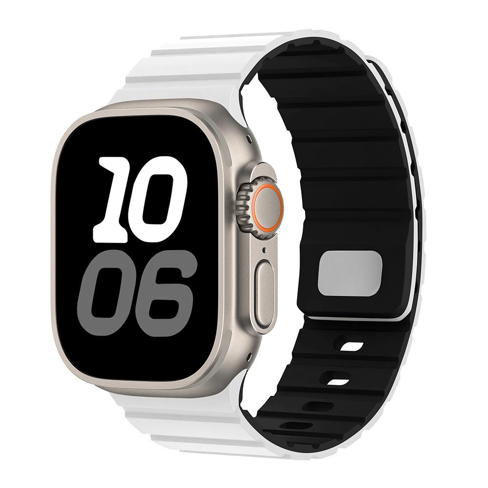 Apple S10 Saat için Uygun Silikon Kordon 42mm/46mm Mıknatıslı Emiş Ultra2 Silikon Erkek ve Kadın Kordonu