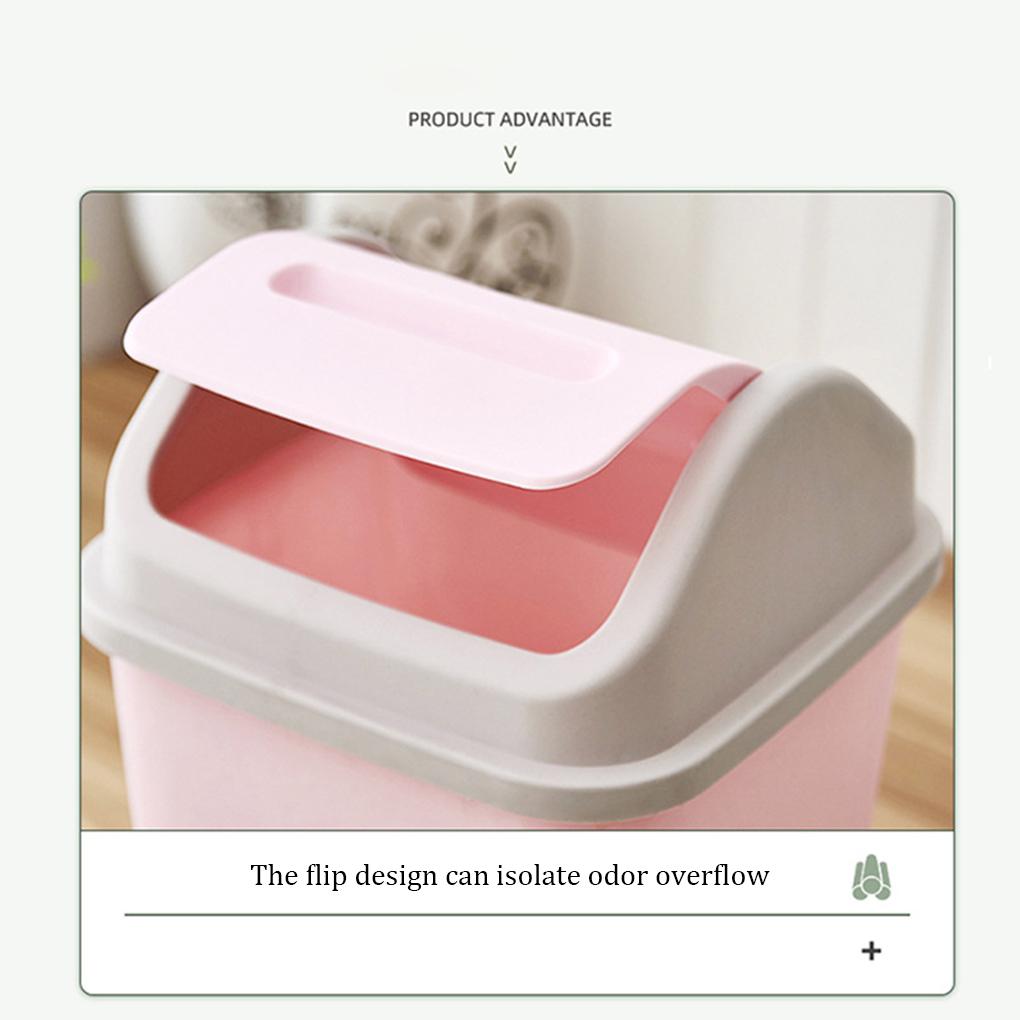 Plastic Swing Lid Classified Bin Home Office Rubbish Waste Dustbin Garbage Container Wastebasket Trash Can with Cover