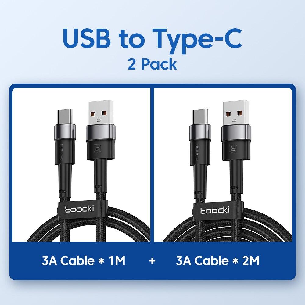 

Toocki 2PCS 3A USB Type C кабель для Realme Xiaomi Samsung быстрая зарядка провод USB C зарядное устройство шнур передачи данных для iPad Samsung Poco 1м 2м 1m 2m