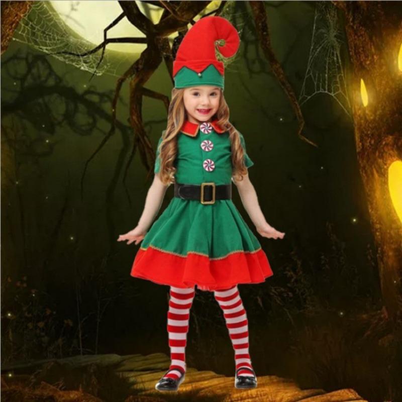New Male and Female Christmas Elves, Children's Christmas Clothes, Adult Parent-child Masquerade, Party Costumes