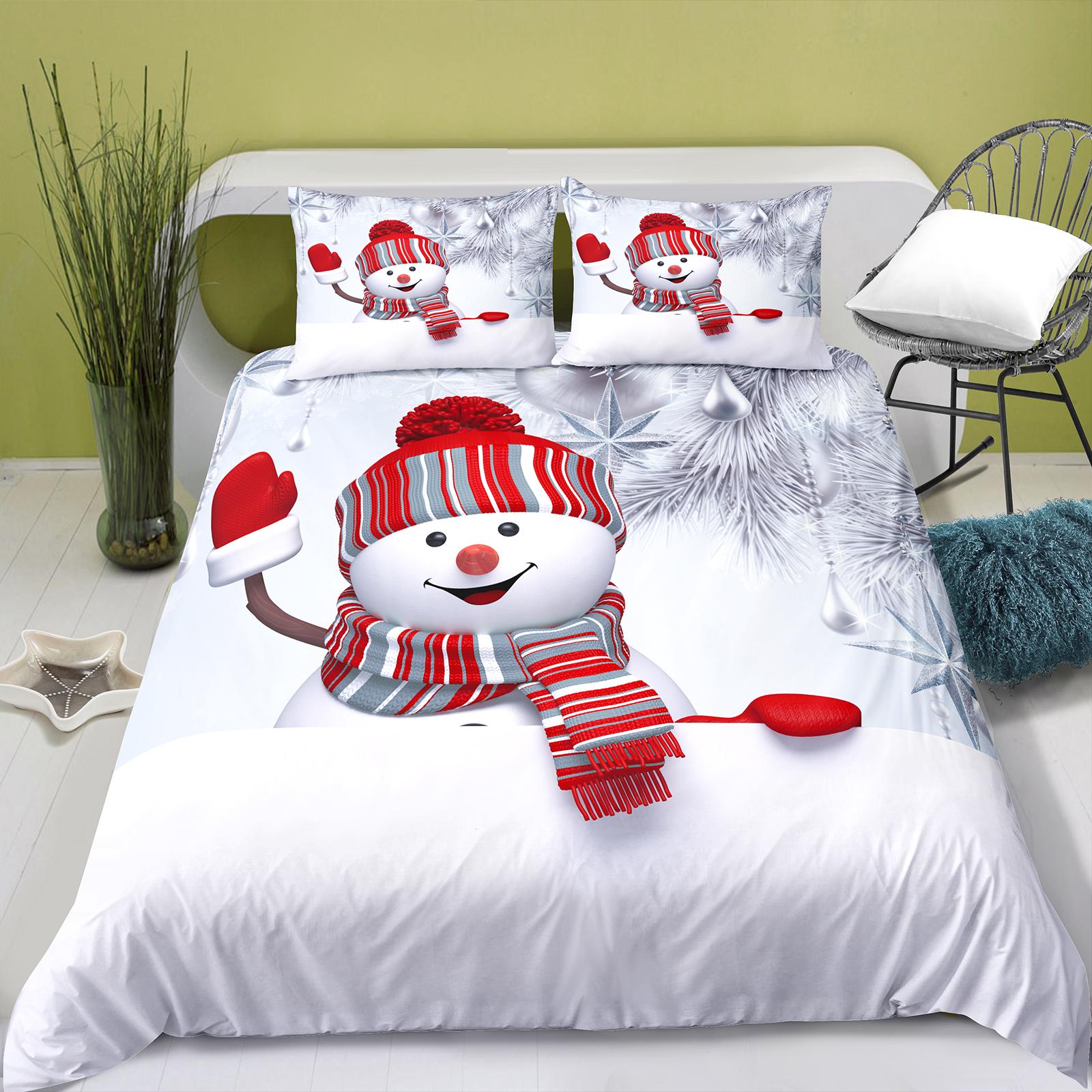 

Comforter Christmas Snowman Bedding Full Size Queen Bedding Set Bed Set Queen Size Cute Juego De Cama Comforter (quilt)-EU Single(135*200cm)3pcs