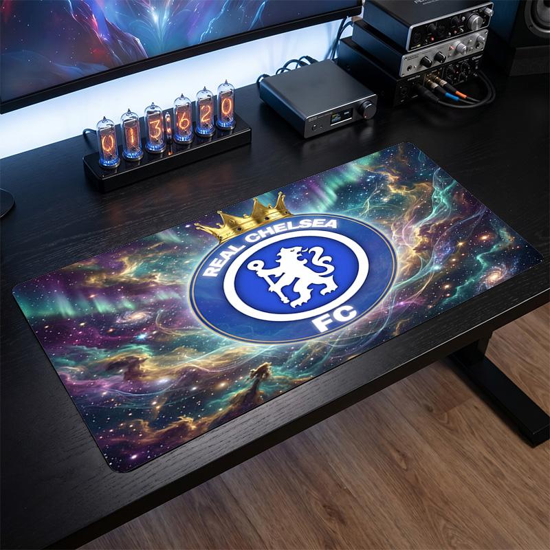 Chelsea FC Aufgedrucktes Großes Mauspads, Rutschfeste Weiche Gummi Gaming Schreibtischmatte für Büro Laptop Computer Dekoration