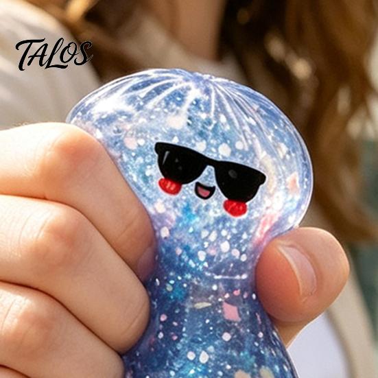 Hand Exerciser Stress Toys Halloween Glitter Dumpling Squeeze Toy, Slow Rising Soft TPR Fidget Toy for Durable Decompression Ball Adults Kids,