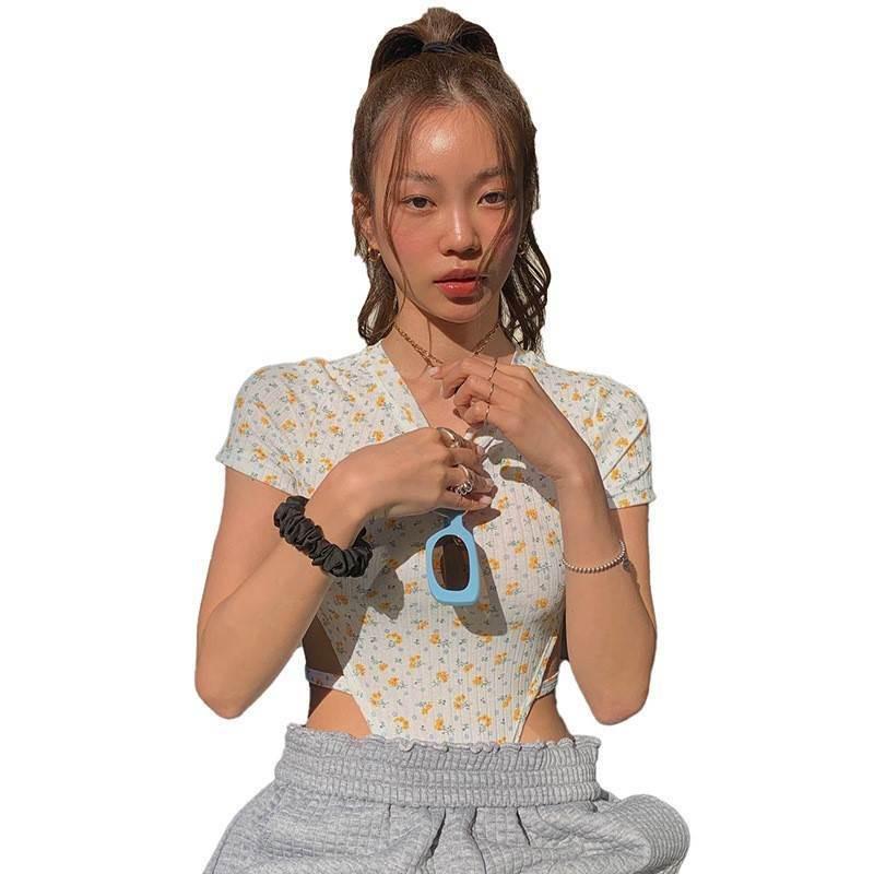 Summer Floral Sexy Jumpsuit - Korean Slim Fit, Crotch-Matched Design