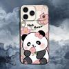 C-Cartoon Cute Panda Bear Case For iPhone 15,17,16,12,14,13,11,Plus,Pro Max,XS,X,Mini,8,7,XR,SE,Soft Silicone Black