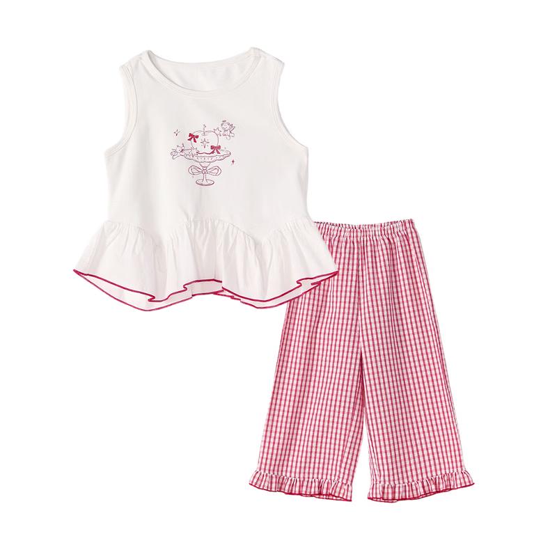 Deesha Girls  Sweet Print Sleeveless Summer Set 110
