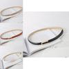 Womens Thin Pu Belt With Metal Button For Office And Casual Looks