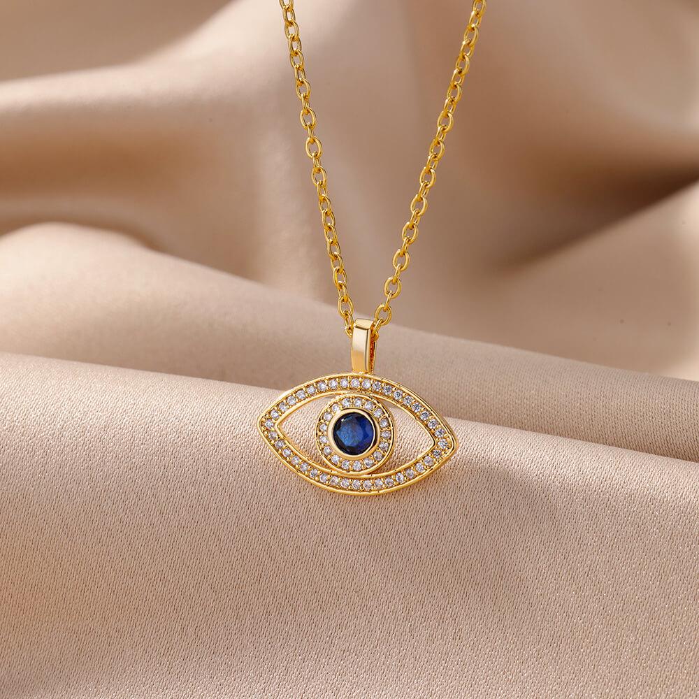Stainless Steel Evil Eyes Pendant Necklace For Womens Jewelry Clavicle Chains Necklaces Gifts Party Dropshipping
