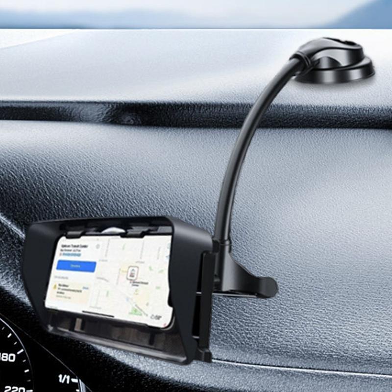 Suction Cup Car Phone Holder With Sun Visor Sunshade Phone Mount 360 Rotation Auto Windshield / Dashboard Phone Stand for  car