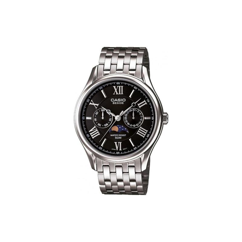 

Casio Fashion Trend Quartz Movement Genuine Leather Stainless Steel Strap Japanese and Korean Watch Men s Watch Black Dial BEM-312D-1A чёрный