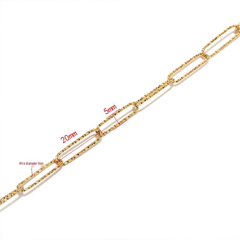 5mm Oval Embossed Cross Chain Necklace - Women's European & American Hip-Hop Clavicle/Sweater Jewelry