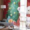 Weihnachts-Schneeflocken Retro Koala Vorhänge für Wohnzimmer Schlafzimmer Heimdekoration Fenster Voile Tüll Vorhang Drapes