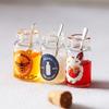 Mini Jam High Simulation Decoration Resin Dollhouse Milk Honey Strawberry Jam With Spoon Set for Kitchen Scene