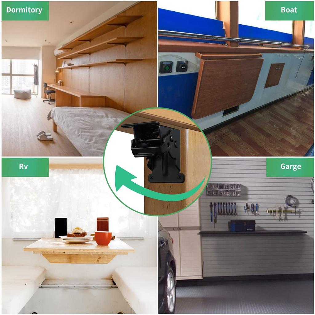 8pcs Folding Brackets 0-90 Degrees Folding Table Legs Brackets Heavy Duty Lock Extension Support Bracket Self-Lock Hinges