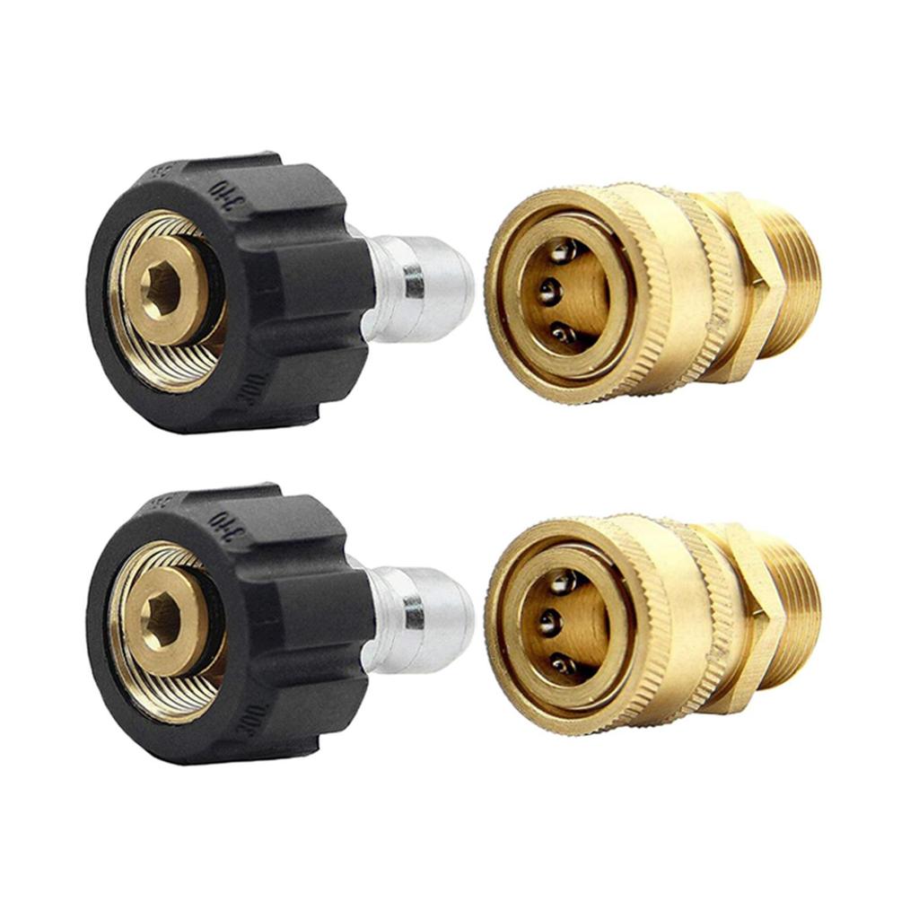 Pressure Washer Adapter, M22 to 3/8" Swivel to Quick Connect 5000PSI Durable