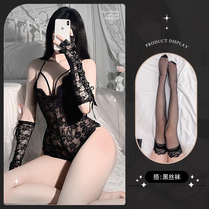 Sexy Lingerie Lace Perspective Seduction Sexy Hot Onesie Open Crotch Passion Free from Pure Desire