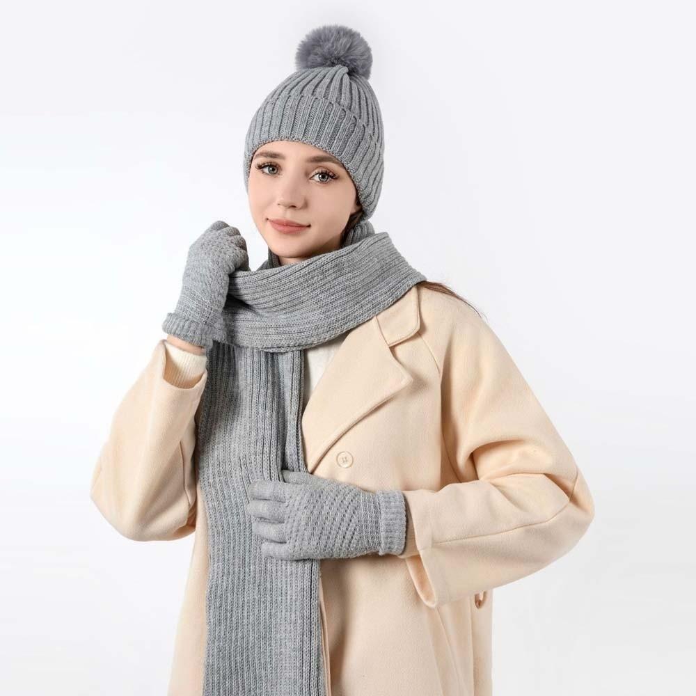 Cold Proof Gloves Elastic Woolen Hat Versatile Knitted Scarf  Windproof
