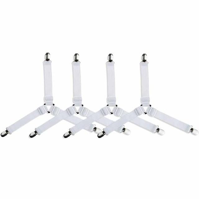 8/12 Clips Bed Sheet Fasteners Mattress Cover Anti-slip Holder Fixed Holder Adjustable Elastic Fitted Sheet Straps Crisscross