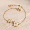  New Butterfly Chain Bangle Bracelet Trendy Stainless Steel Golden Bracelet Waterproof Jewelry Girls Gift New Bijoux