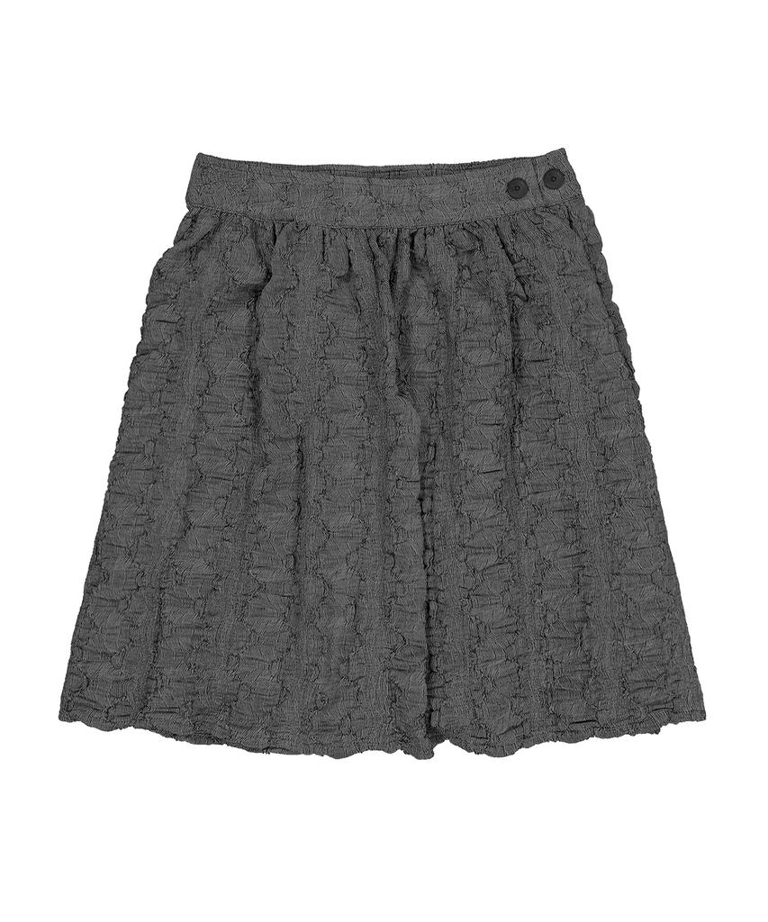 Beoteoni Wrinkle Texture Midi Wrap Skirt (Gray)