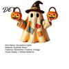 Tiered Tray Halloween Decoration Lighted Vintage Patchwork Ghost, Decor for Home Display, Vintage-inspired Ghost Figurine Rustic Fall with Soft