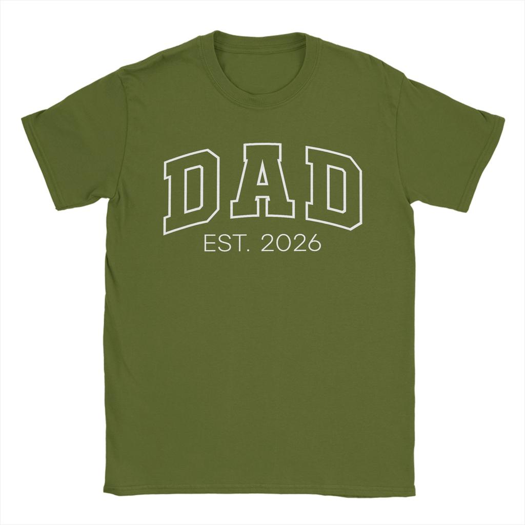 Promoted To Dad Est Men T Shirt Cool Tees Short Sleeve Round Collar TShirts Cotton Gift Idea Clothing
