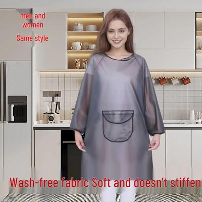 Wash-Free Waterproof Long Apron: Soft, Oil-Proof Coverall for Kitchen, Housework, Seafood Stores, and Catering.