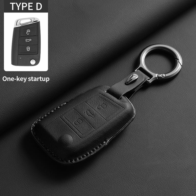 

Original Car Color Leather Key Cover Shell For Vw Volkswagen T-Roc Bora Cc Tayron Magotan Anti-Scratch Decorative Accessories