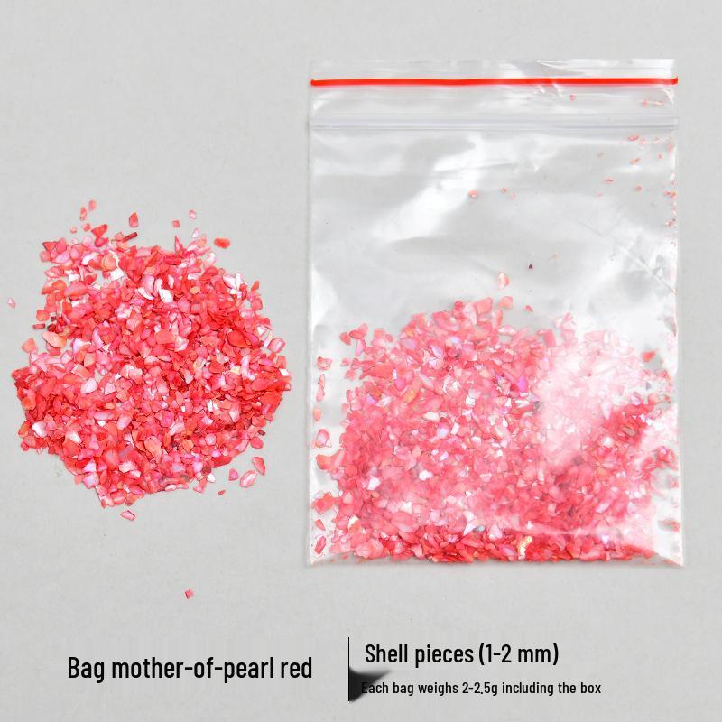 Mother-of-Pearl Shell Fragments: DIY Brooch, Nail Art, Mosaic & Lacquer Painting Kit As shown