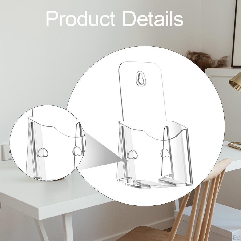 Acrylic Brochure Holder Clear Display Stand Magazines Table Countertop Desk or Wall Mount Organizer
