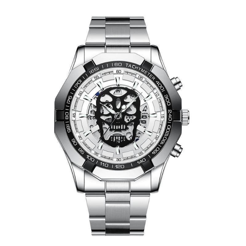 Top Brand New Business Watch Fashion Casual Luminous Skull Hollow Men's Watch