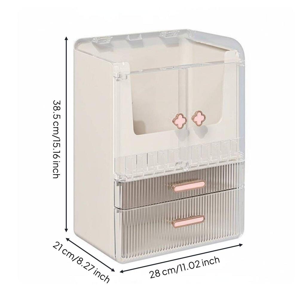 Desktop Cosmetic Storage Box Large Capacity Vanity Makeup Holder Elegant Design