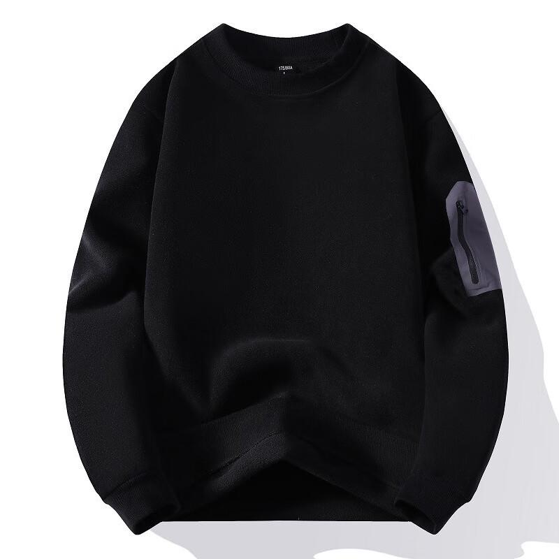 Fengxiao Men's Plush Thickened Pullover Sweatshirt
