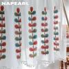 1PC NAPEARL Plain Embroidery Short Curtain Tassel Edge Partition Curtain for Kitchen Living Room Bedroom Cupboard Home Decor