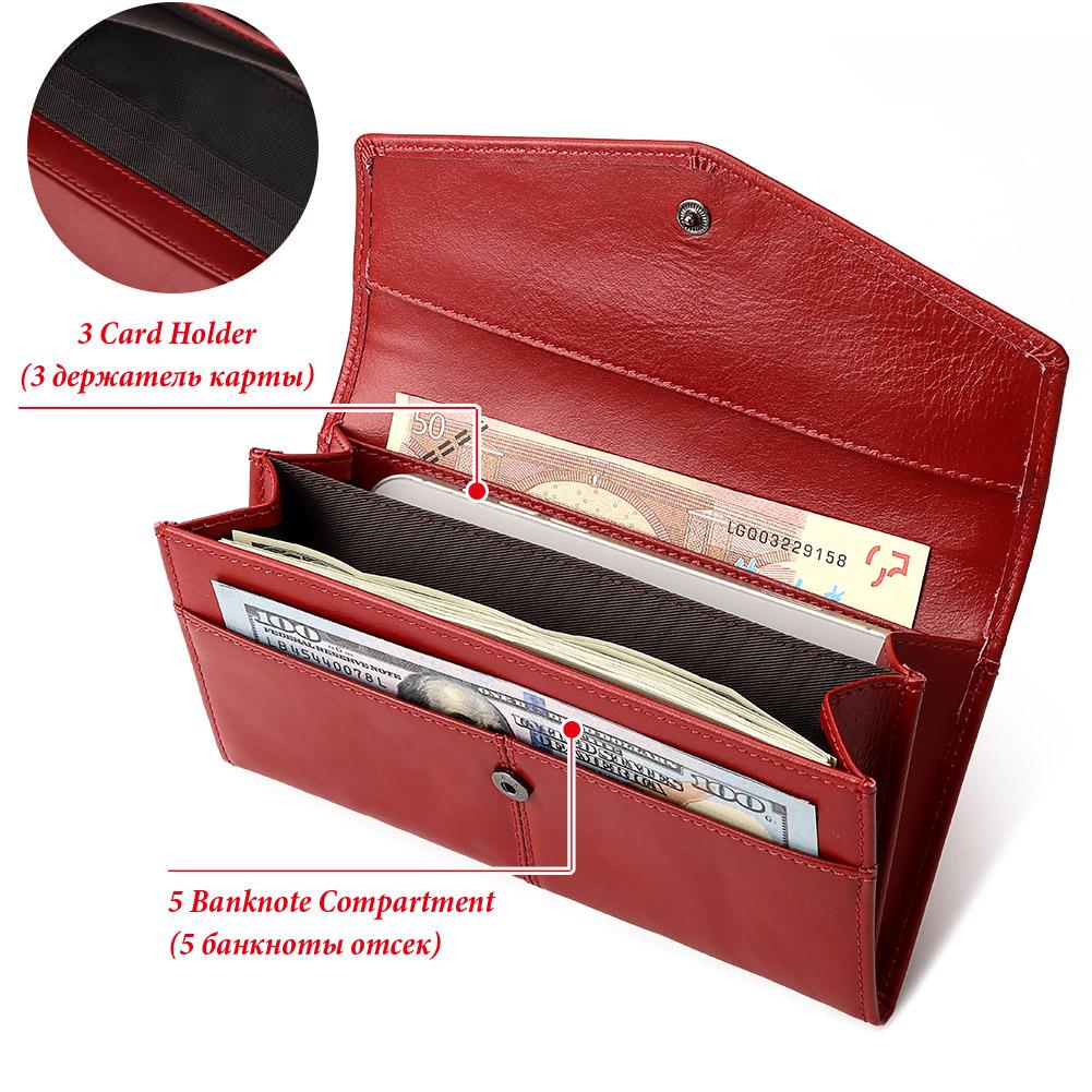 Genuine Leather Fashion Long Wallet For Women Ladies Wallet For Cards With Phone Case Female Purse Handy Clutch Luxury Designer