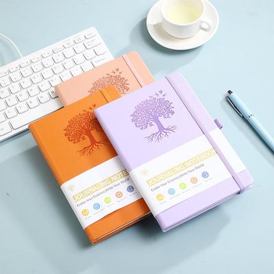 Simple Journal Notebook with Elastic Strap Solid Color Office Record Book Soft Cover Thickened Business Notebook