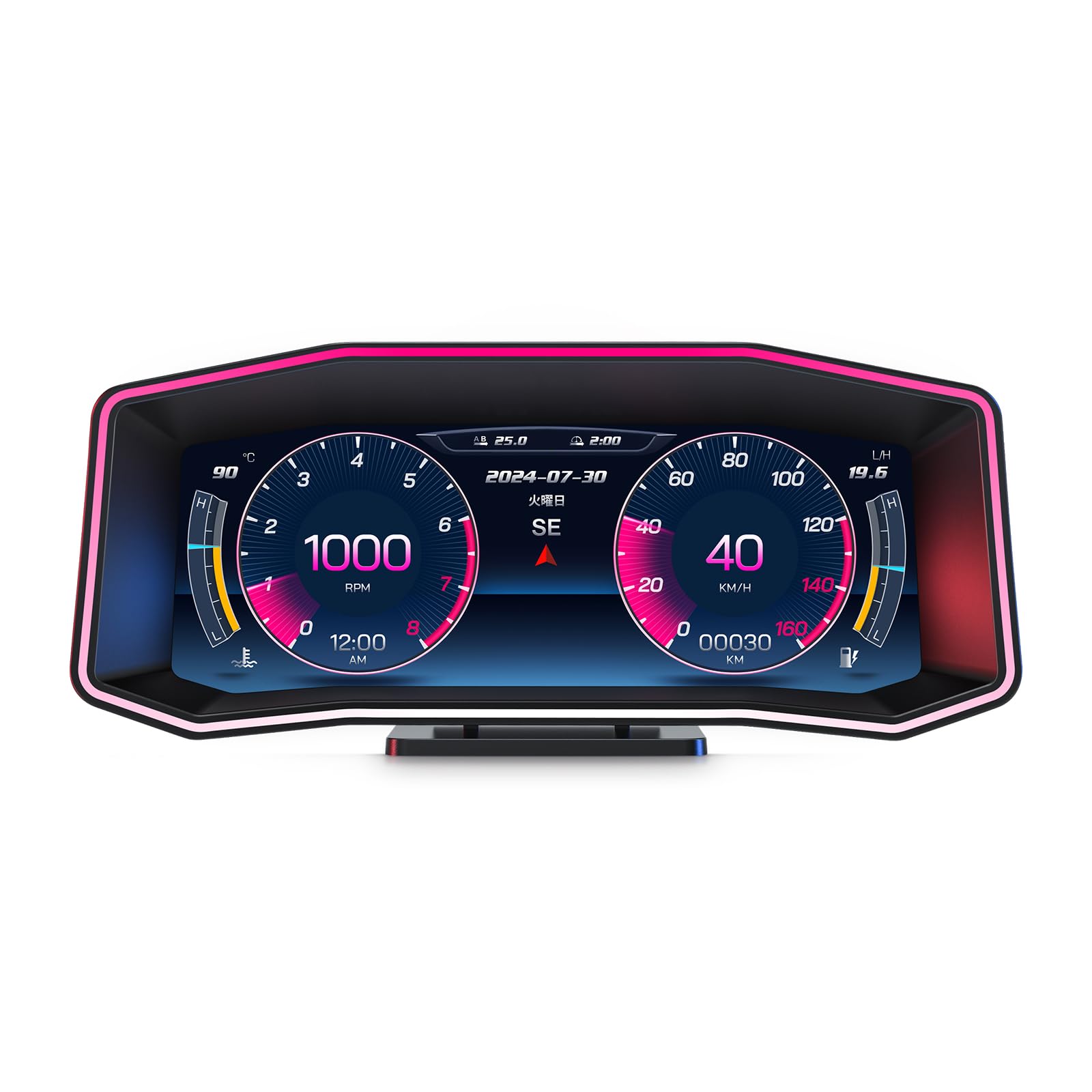 KRGNPLE Car HUD P4 Japanese Interface OBD2 GPS Speedometer Gradiometer