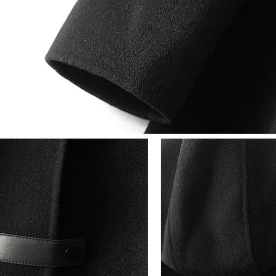 Dámský kabát jednobarevný Vlněný kabát s uvolněným střihem na knoflíky v zimě pro každodenní nošení