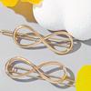 Bohemian Minimalist Alloy Hair Clips - Hollow Infinity Shape Frog Buckle Hairpins, Solid Color, Fashion Accessories for Women and Teens