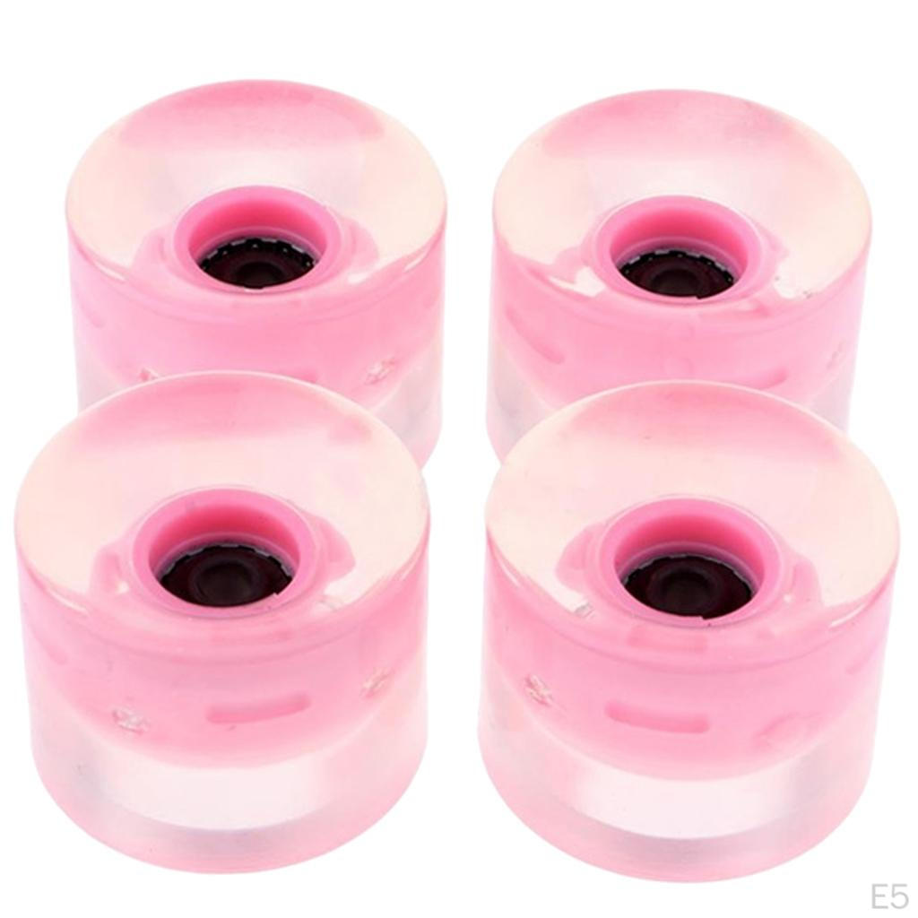 4 Pack PU Flashing Wheels 70mm 78a Replacement for Longboard Skateboard