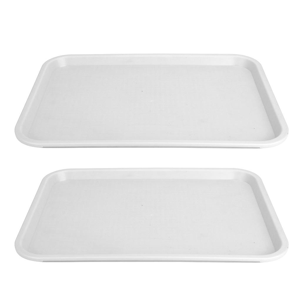 2pcs Food Tray Multifunctional Thickened Slip Resistance Chinese Fast Food Serving Tray for Dining