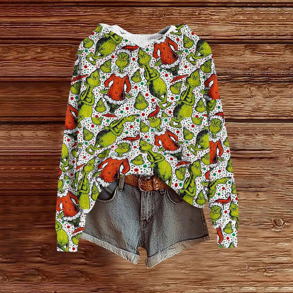 Sweatshirts For Women Knit Sweater Cute Shirt Fall Pullover Hooded Sweatshirt