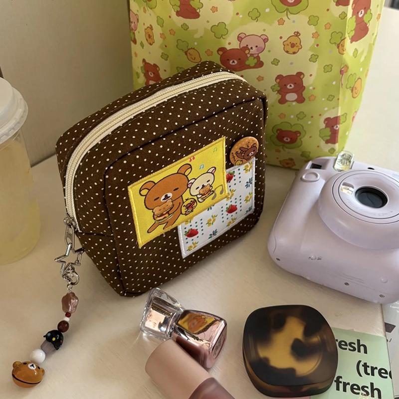 

Cartoon Bear Cosmetic Bag Portable Travel Toiletry Bag Large Capacity Makeup Bag Coin Bag Zipper Storage Pouch For Girl Gifts 1pcs
