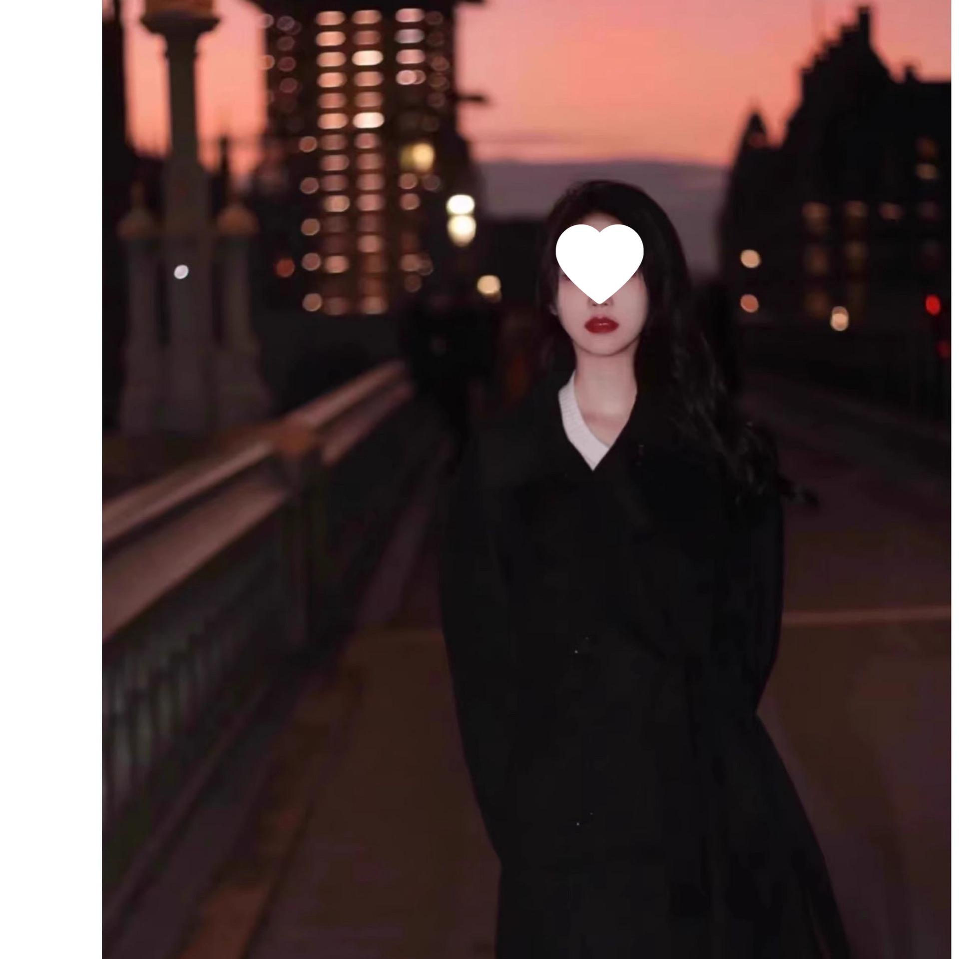 Korean Style Women s Woolen Coat - Loose Fit Mid-Length for 2025 Autumn/Winter 2XL