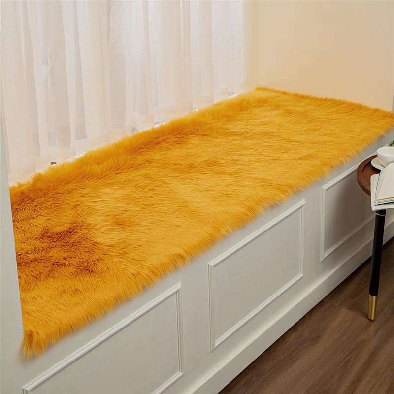 Nordic Faux Wool Plush Window Cushion & Blanket Mat for Bedroom or Balcony