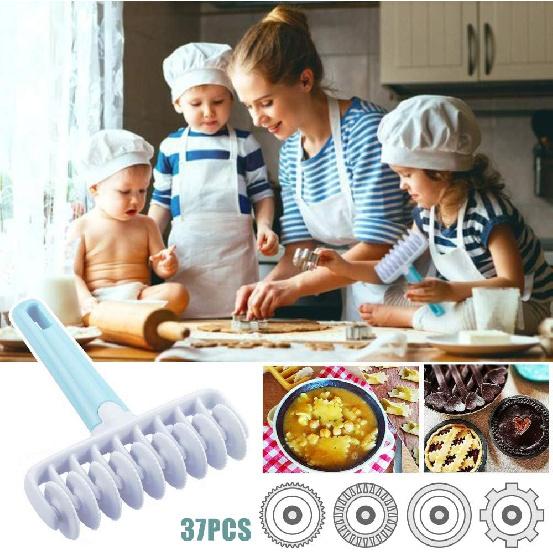 

WJ Кондитерское колесико-сетка, ролик с 4 различными зубчатыми колесами, 36 сменных колесиков