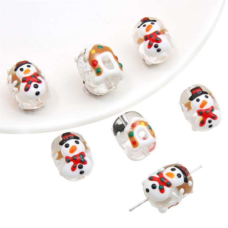 

Хрустальные стеклянные бусины, ручная роспись, Рождественская коллекция, бусины для изготовления ювелирных изделий, браслет, ожерелье 06