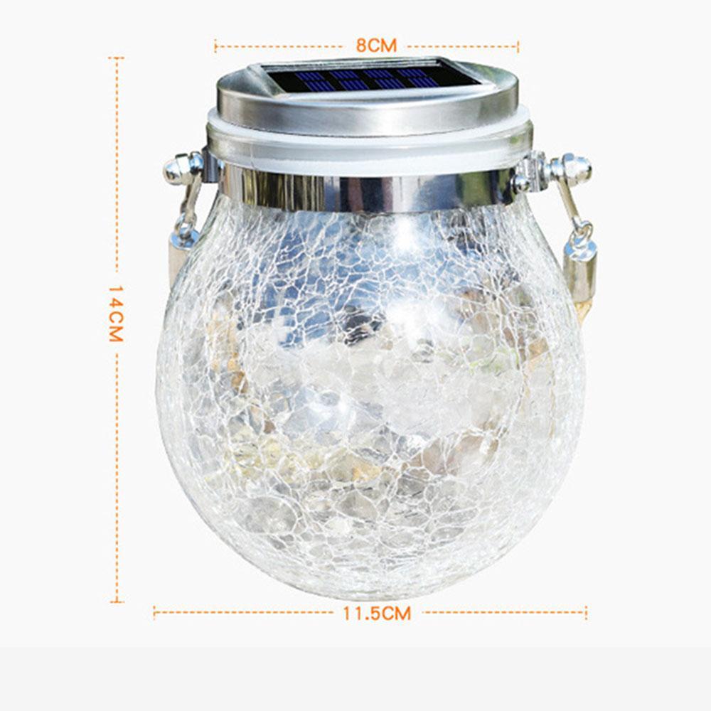 Романтичный солнечный треснувший стеклянный светильник Mason Jar, красочный светодиодный светильник, рождественский шар для желаний, для украшения сада на открытом воздухе